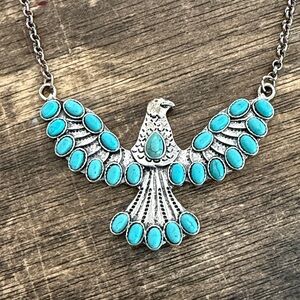 Silver and Turquoise Eagle Necklace